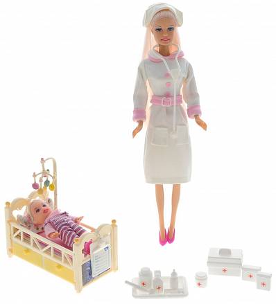 Кукла Defa – Медсестра с ребенком и аксессуарами, 29 см  